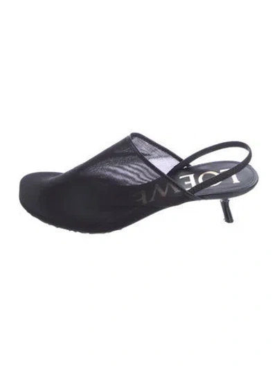 Pre-owned Loewe Mesh Mules In Blue