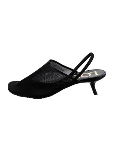 Pre-owned Loewe Mesh Slingback Pumps In Black