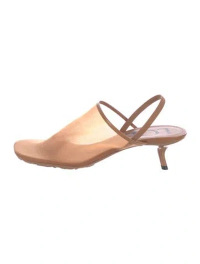 Pre-owned Loewe Mesh Slingback Sandals In Neutral