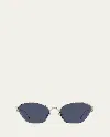 Loewe Gold Anagram Hexagonal Cat-eye Sunglasses In Black