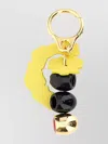 Loewe Metal And Leather Key Ring With Beads