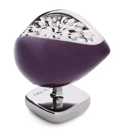 Loewe Metal Fig Pin Charm In Purple
