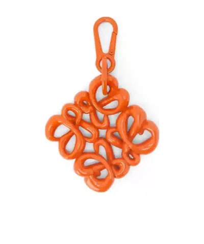 Loewe Inflated Anagram Aluminium And Stainless Steel Charm In Orange