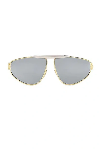Loewe Metal Sunglasses In Shiny Endura Gold & Smoke Mirror