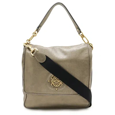 Pre-owned Loewe Metallic Gold Leather Handbag Shoulder Bag ()
