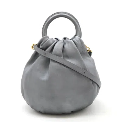 Pre-owned Loewe Metallic Gray Leather Handbag Shoulder Bag ()