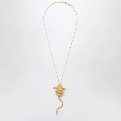 Loewe Mickey Mouse Necklace In Gold Brass In Metallic