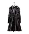 Loewe Micro-standard Leather Coat In Black