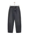 Loewe Embossed Leather-patch Jeans In Black