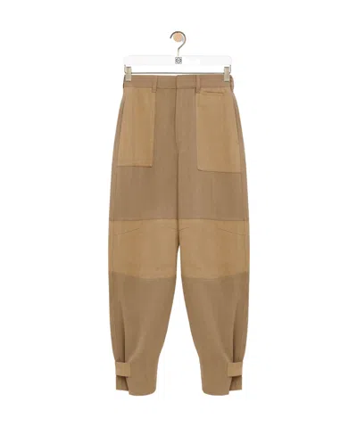 Loewe Mid-waist Work Casual Pants In Brown