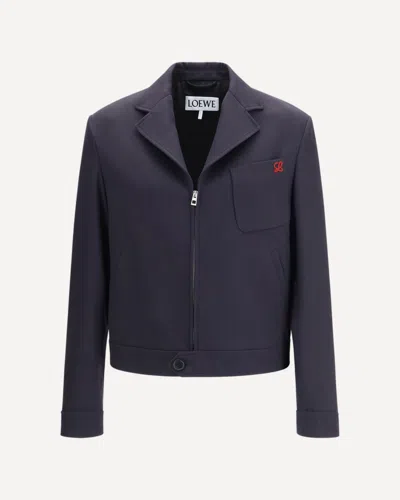 Loewe Mid-weight Wool Cavalry Jacket In Blue