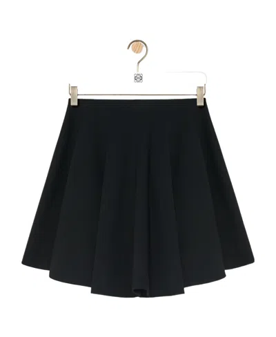 Loewe Middle Waist Flared Skirt In Black