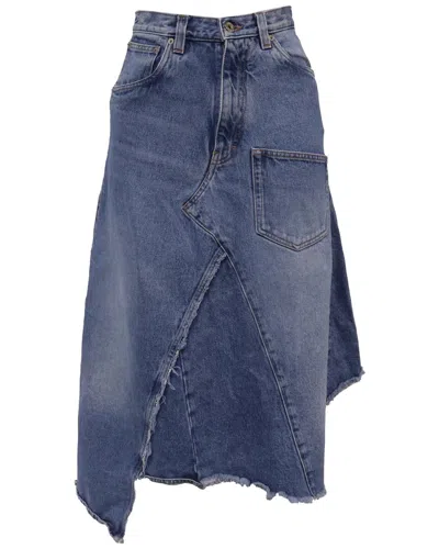 Loewe Midi Asymmetric Skirt In Blue