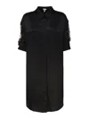 Loewe Abito Chemisier In Raso Nero  Donna In Black
