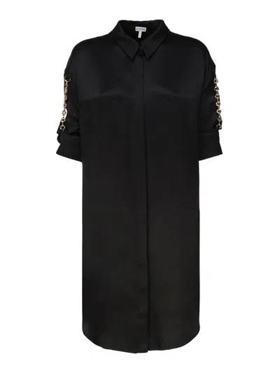 Loewe Black Satin Shirt Dress