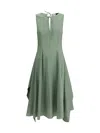 Loewe Cotton Blend Midi Dress In Green