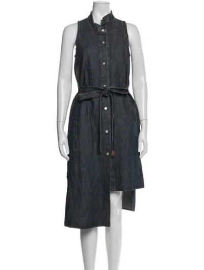 Pre-owned Loewe Midi Length Dress In Blue