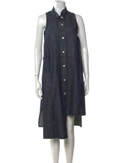 Pre-owned Loewe Midi Length Dress In Blue