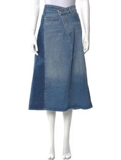 Pre-owned Loewe Midi Length Skirt In Blue