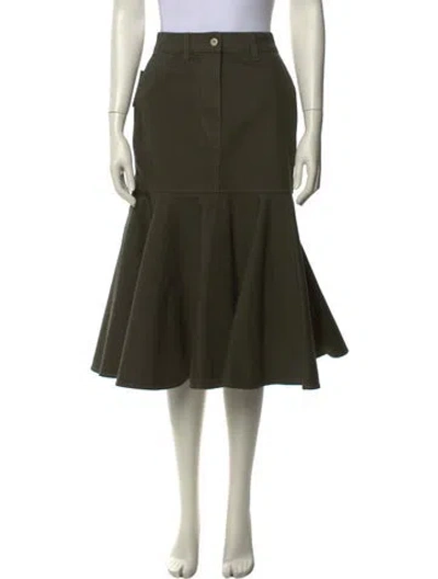 Pre-owned Loewe Midi Length Skirt In Green
