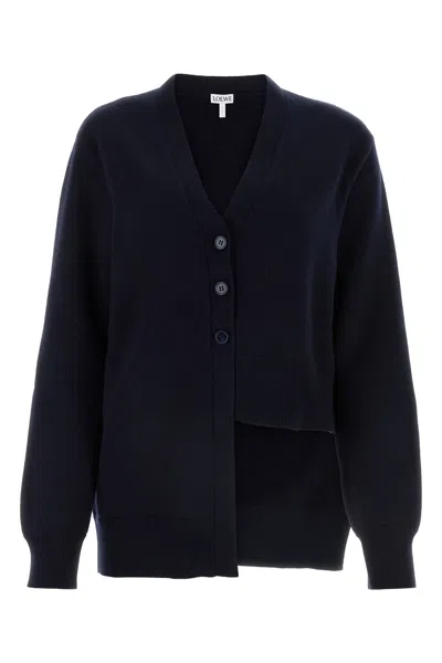 LOEWE MIDNIGHT BLUE CASHMERE CARDIGAN