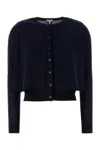 Loewe Midnight Wool Cropped Layered Cardigan In Blue