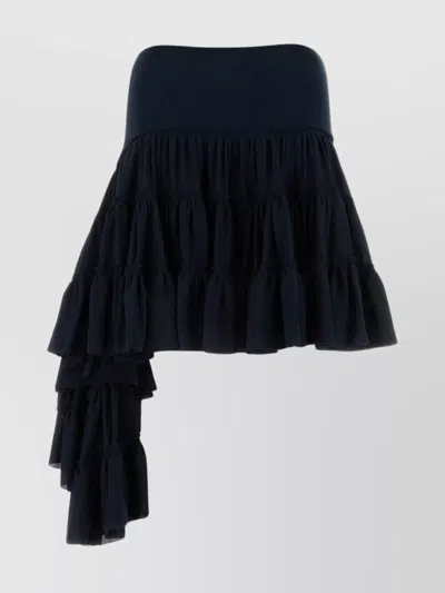 Loewe Midnight Silk Mini Skirt In Black