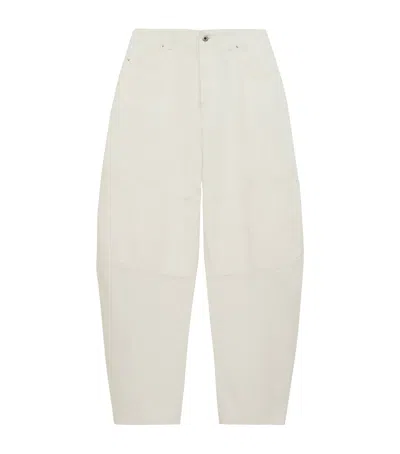 Loewe Mid-rise Barrel-leg Jeans In White