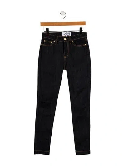 Pre-owned Loewe Mid-rise Skinny Leg Jeans In Black