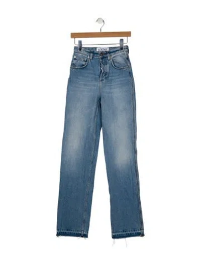 Pre-owned Loewe Mid-rise Straight Leg Jeans In Blue