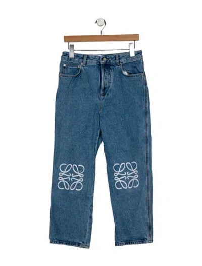 Pre-owned Loewe Mid-rise Straight Leg Jeans In Blue