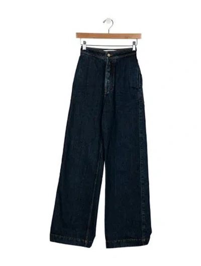 Pre-owned Loewe Mid-rise Straight Leg Jeans In Blue
