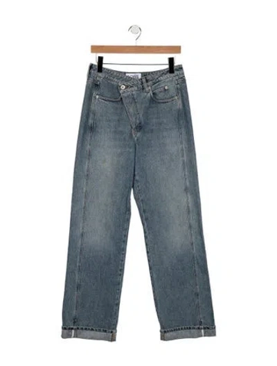 Pre-owned Loewe Mid-rise Straight Leg Jeans In Blue