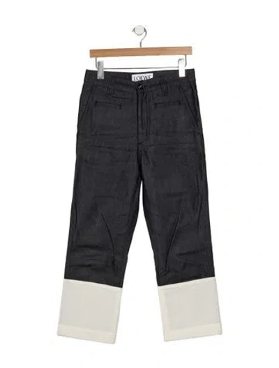Pre-owned Loewe Mid-rise Straight Leg Jeans In Blue