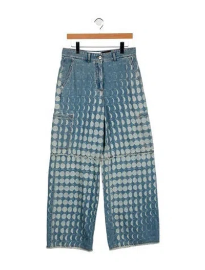 Pre-owned Loewe Mid-rise Straight Leg Jeans In Blue