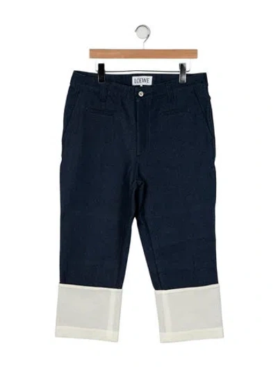 Pre-owned Loewe Mid-rise Straight Leg Jeans In Blue
