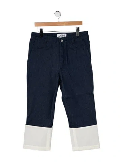 Pre-owned Loewe Mid-rise Straight Leg Jeans In Blue
