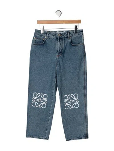Pre-owned Loewe Mid-rise Straight Leg Jeans In Blue