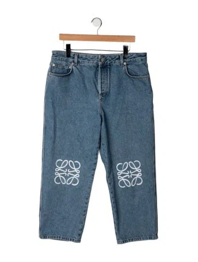 Pre-owned Loewe Mid-rise Straight Leg Jeans In Blue
