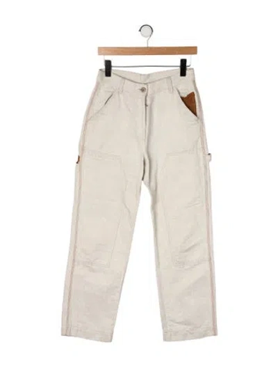 Pre-owned Loewe Mid-rise Straight Leg Jeans In Neutral
