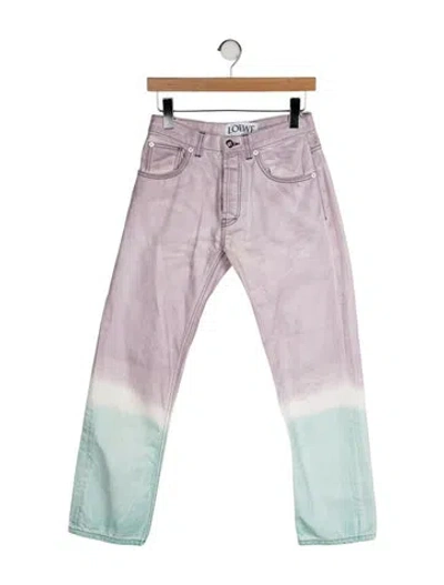 Pre-owned Loewe Mid-rise Straight Leg Jeans In Pink