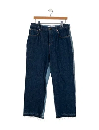 Pre-owned Loewe Mid-rise Wide Leg Jeans In Blue
