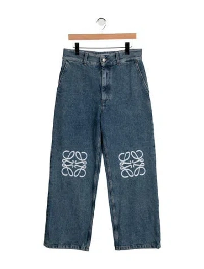 Pre-owned Loewe Mid-rise Wide Leg Jeans In Blue