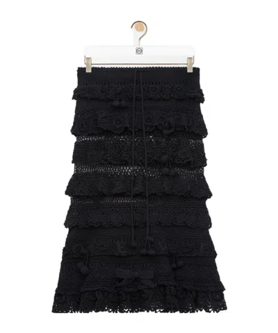 Loewe Mid-waisted Skirt In Black