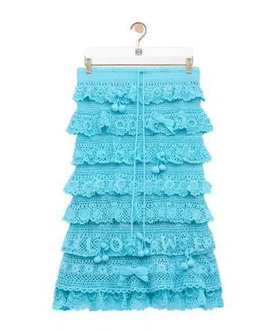 Loewe Mid-waisted Skirt In Blue