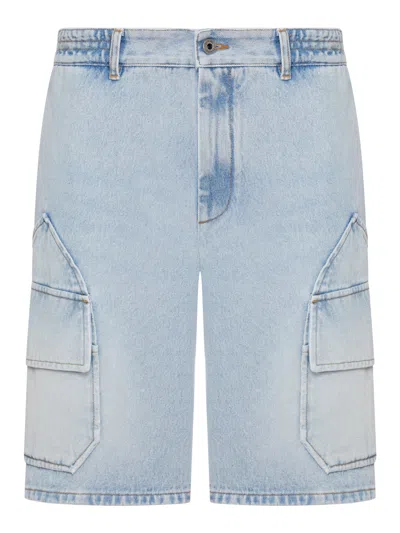 Loewe Midweight Washed Cotton Denim Shorts In Brown