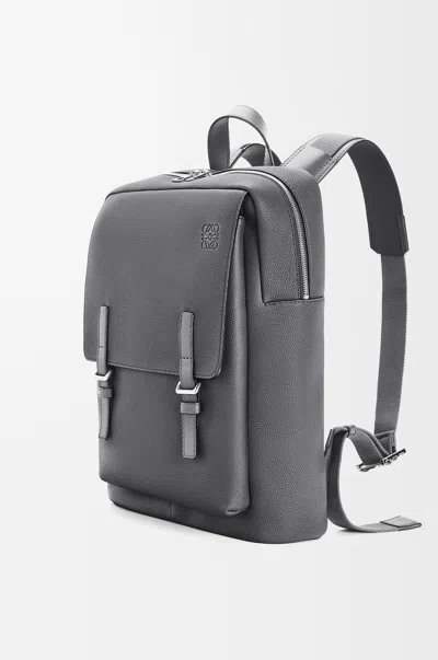 Loewe Military Backpack In Soft Grained Leather Skin For Man In Gray