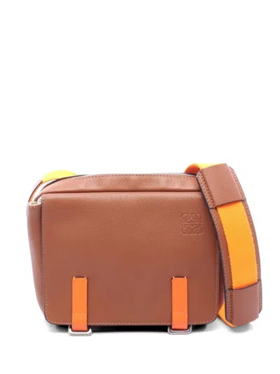 Pre-owned Loewe Military Leather Messenger Bag In Brown