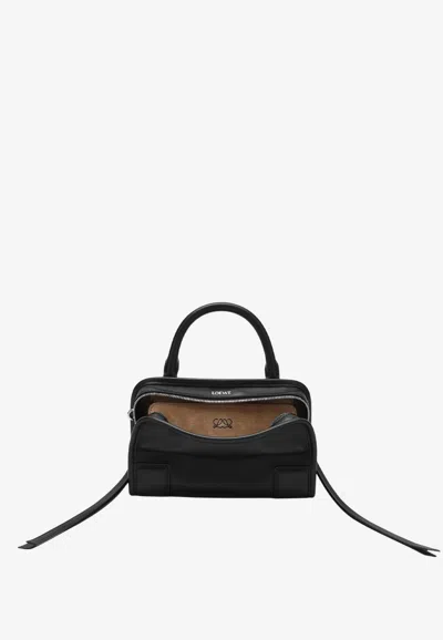 Loewe Mini Amazona 180 Leather Handbag In Black