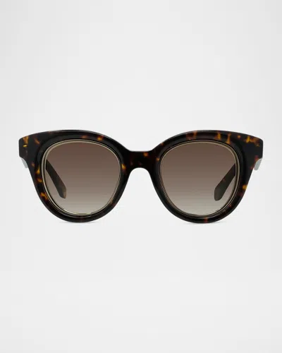 Loewe Mini Anagram 51mm Butterfly Sunglasses In Brown